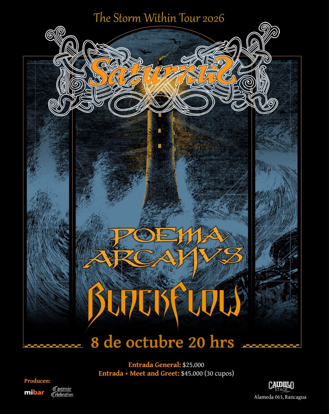 8 de octubre: Saturnus por primera vez en Rancagua